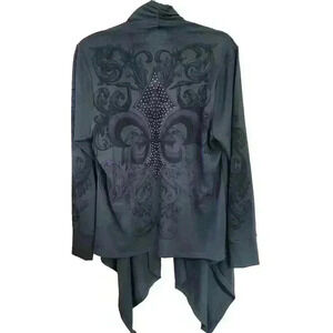 Hot Tempered Don’t Be Afraid Womens 1X Cardigan Embellished Y2K Grunge Graphic